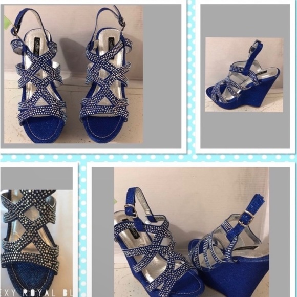Shoes - Shimmery Blue Platform Shoes Size 8.5